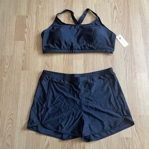 Black two piece swimsuit